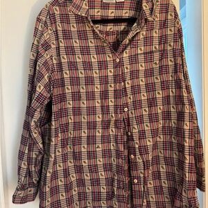 Plaid Women’Shirt - Red and Cream